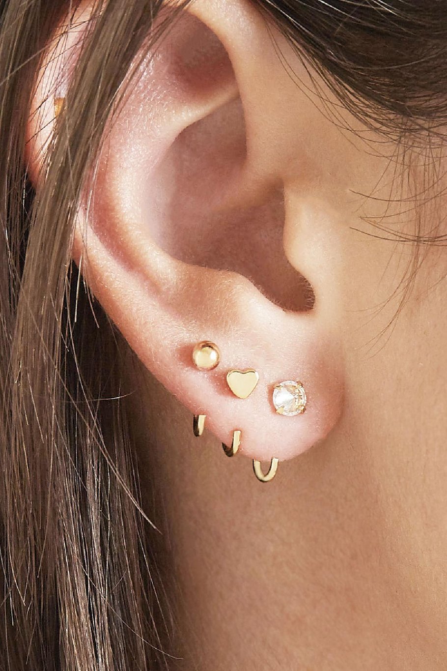 Oorbellen Huggies Tiny Ball Goud kleur Koper Afbeelding2